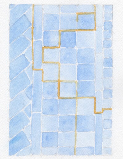 Watercolor painting on paper from tegulas series by Lee Ruelle.